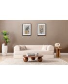 Divano letto a 3 posti color crema - l. 190 cm x P. 90 cm x H. 36 cm