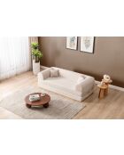 Divano letto a 3 posti color crema - l. 190 cm x P. 90 cm x H. 36 cm