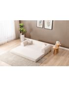 Divano letto a 3 posti color crema - l. 190 cm x P. 90 cm x H. 36 cm