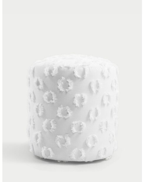 Petit pouf Astrid blanche - l.40 cm x H. 45 cm x P. 40 cm