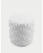 Petit pouf Astrid blanche - l.40 cm x H. 45 cm x P. 40 cm