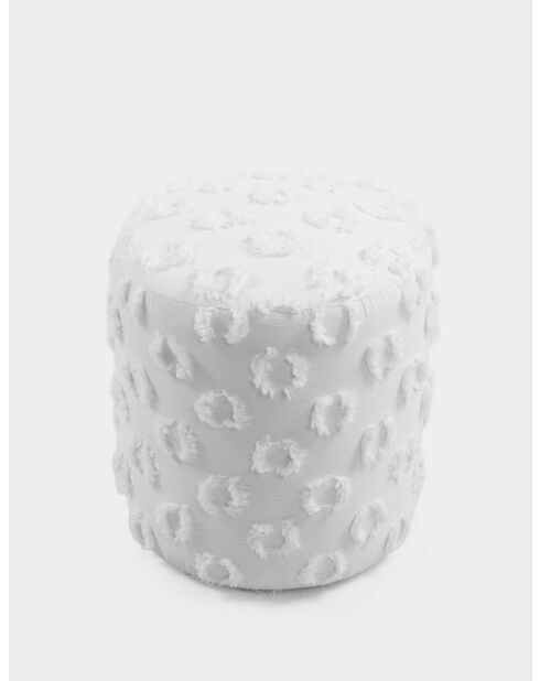 Petit pouf Astrid blanche - l.40 cm x H. 45 cm x P. 40 cm