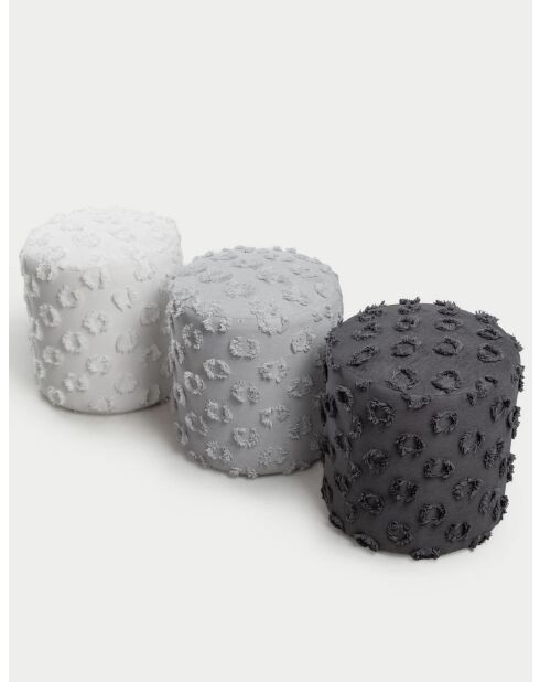 Petit pouf Astrid blanche - l.40 cm x H. 45 cm x P. 40 cm