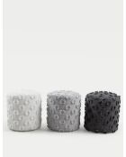 Petit pouf Astrid blanche - l.40 cm x H. 45 cm x P. 40 cm