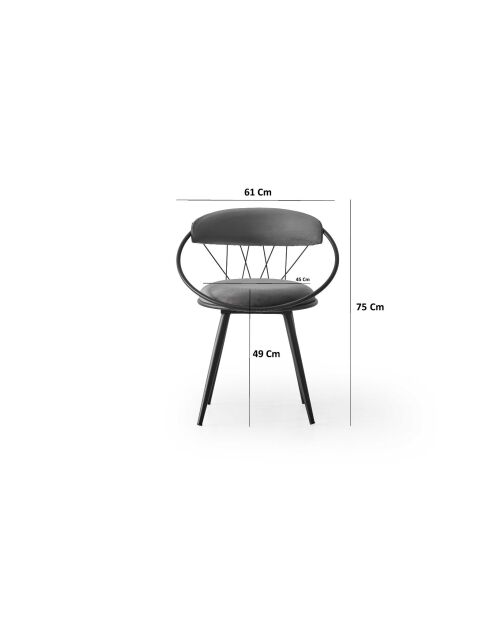 Silla de relax gris, 60 cm de largo x 79 cm de alto x 60 cm de profundidad
