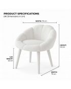 Fauteuil Marguerite blanche - l . 70 cm  x H. 110 cm  x P. 70 cm