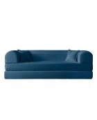 Blaues 3-Sitzer-Schlafsofa - L. 190 cm x T. 90 cm x H. 36 cm