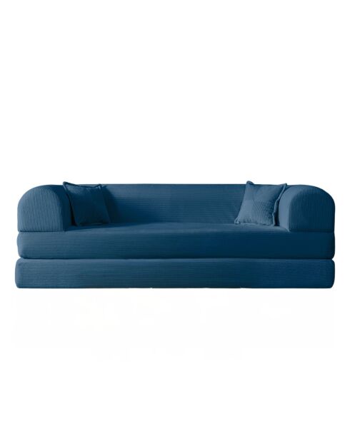 Blaues 3-Sitzer-Schlafsofa - L. 190 cm x T. 90 cm x H. 36 cm