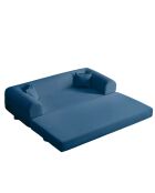 Blaues 3-Sitzer-Schlafsofa - L. 190 cm x T. 90 cm x H. 36 cm