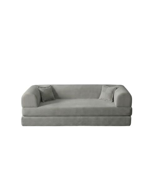 Hellgraues 3-Sitzer-Schlafsofa - L. 190 cm x T. 90 cm x H. 36 cm