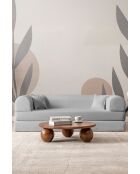 Divano letto a 3 posti grigio chiaro - l. 190 cm x P. 90 cm x H. 36 cm