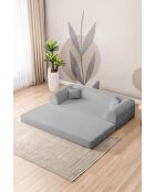 Divano letto a 3 posti grigio chiaro - l. 190 cm x P. 90 cm x H. 36 cm