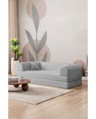 Divano letto a 3 posti grigio chiaro - l. 190 cm x P. 90 cm x H. 36 cm
