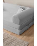 Divano letto a 3 posti grigio chiaro - l. 190 cm x P. 90 cm x H. 36 cm