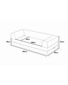 Divano letto a 3 posti grigio chiaro - l. 190 cm x P. 90 cm x H. 36 cm