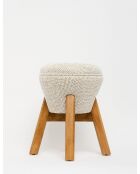 Petit pouf Hermod crème noisette - l.38 cm x H. 48 cm x P. 38 cm