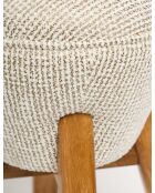 Petit pouf Hermod crème noisette - l.38 cm x H. 48 cm x P. 38 cm