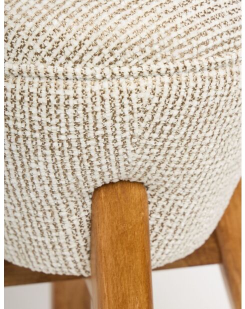 Petit pouf Hermod crème noisette - l.38 cm x H. 48 cm x P. 38 cm