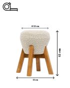 Petit pouf Hermod crème noisette - l.38 cm x H. 48 cm x P. 38 cm