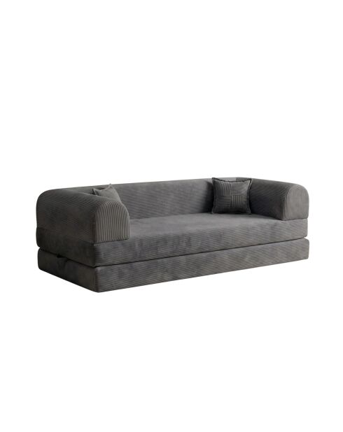 Canapé-lit 3 places anthracite - l . 190 cm x P. 90 cm x H . 36 cm