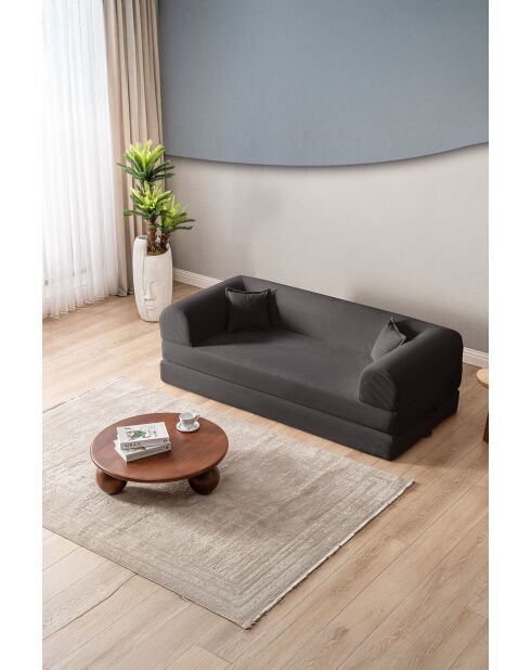 Canapé-lit 3 places anthracite - l . 190 cm x P. 90 cm x H . 36 cm