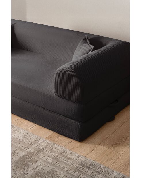 Canapé-lit 3 places anthracite - l . 190 cm x P. 90 cm x H . 36 cm