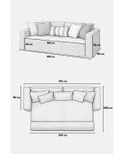 Divano letto a 2 posti Wello crema - L.160 cm x P. 70 cm x H 35 cm