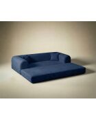 Marineblaues 3-Sitzer-Schlafsofa - L. 190 cm x T. 90 cm x H. 36 cm