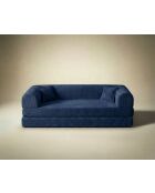 Marineblaues 3-Sitzer-Schlafsofa - L. 190 cm x T. 90 cm x H. 36 cm