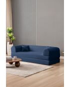 Marineblaues 3-Sitzer-Schlafsofa - L. 190 cm x T. 90 cm x H. 36 cm