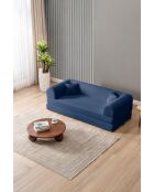 Marineblaues 3-Sitzer-Schlafsofa - L. 190 cm x T. 90 cm x H. 36 cm