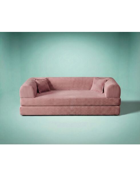 Canapé-lit 3 places Écovert rose - l . 190 cm x P. 90 cm x H . 36 cm