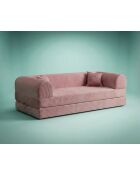 Canapé-lit 3 places Écovert rose - l . 190 cm x P. 90 cm x H . 36 cm
