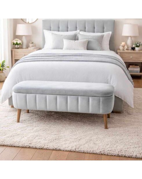Banc Oslo Babyface gris - l. 90 cm x H. 46 cm x P.  35 cm