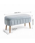 Banc Oslo Babyface gris - l. 90 cm x H. 46 cm x P.  35 cm