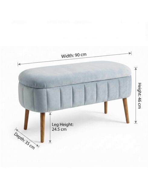 Banc Oslo Babyface gris - l. 90 cm x H. 46 cm x P.  35 cm