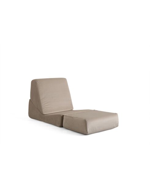 Divano letto convertibile Origami a 1 posto crema lucida - L. 70 cm x L. 100 cm x H. 70 cm