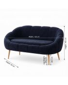 Lida 2-zitsbank antraciet - l. 130 cm x H. 105 cm x D. 50 cm