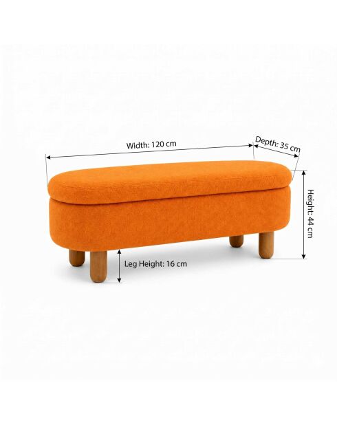 Goldorange Bank von God - B. 120 cm x H. 44 cm x T. 35 cm