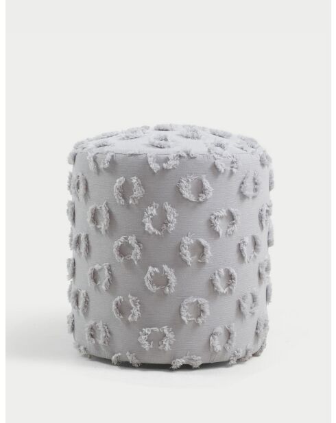 Petit pouf Astrid gris - l.40 cm x H. 45 cm x P. 40 cm
