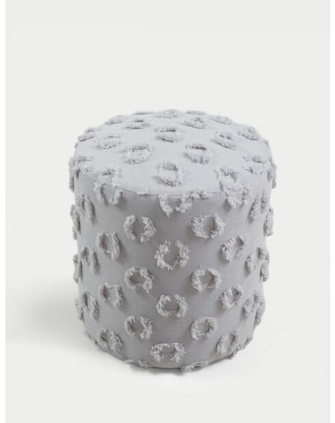 Petit pouf Astrid gris - l.40 cm x H. 45 cm x P. 40 cm