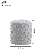 Petit pouf Astrid gris - l.40 cm x H. 45 cm x P. 40 cm