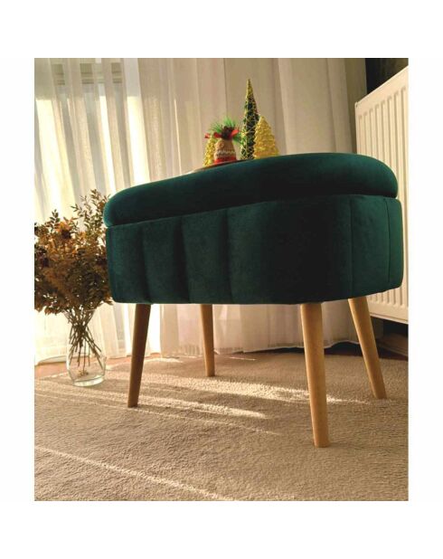 Banc Mini Oslo émeraude - l . 60 cm  x H.  46 cm  x P. 35 cm