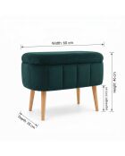 Banc Mini Oslo émeraude - l . 60 cm  x H.  46 cm  x P. 35 cm