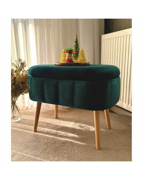 Banc Mini Oslo émeraude - l . 60 cm  x H.  46 cm  x P. 35 cm