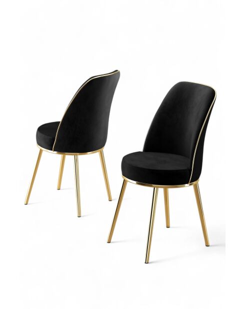 Set aus 2 schwarzen goldenen Pefa-Stühlen — L.45 cm x H. 91 cm x T. 42 cm