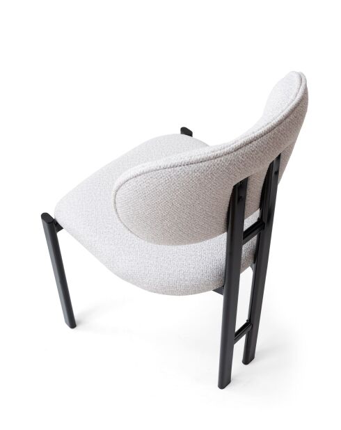 Set von 2 Muriz-Stühlen, cremefarben/schwarz, L.43 cm x H. 83 cm x T. 47,5 cm