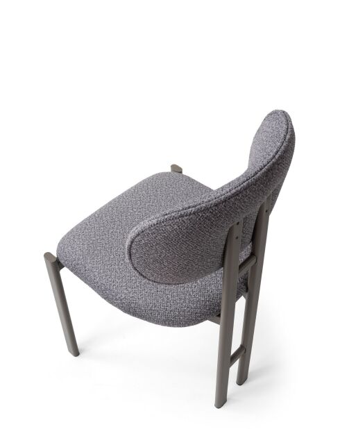Set mit 2 Stühlen Muriz Dunkelgrau/Cappuccino - L.43 cm x H. 83 cm x T. 47,5 cm