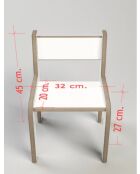 Chaise bébé Peka blanche - l . 32 cm x H. 45 cm x P. 20 cm