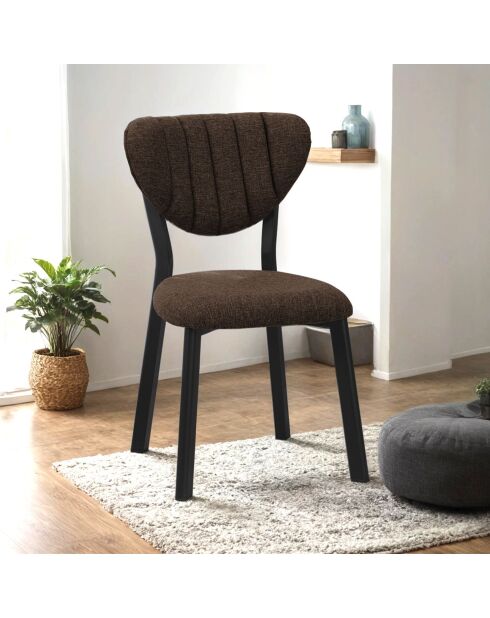 Chaise Elma brune - l.47 cm x H. 85 cm x P. 45 cm